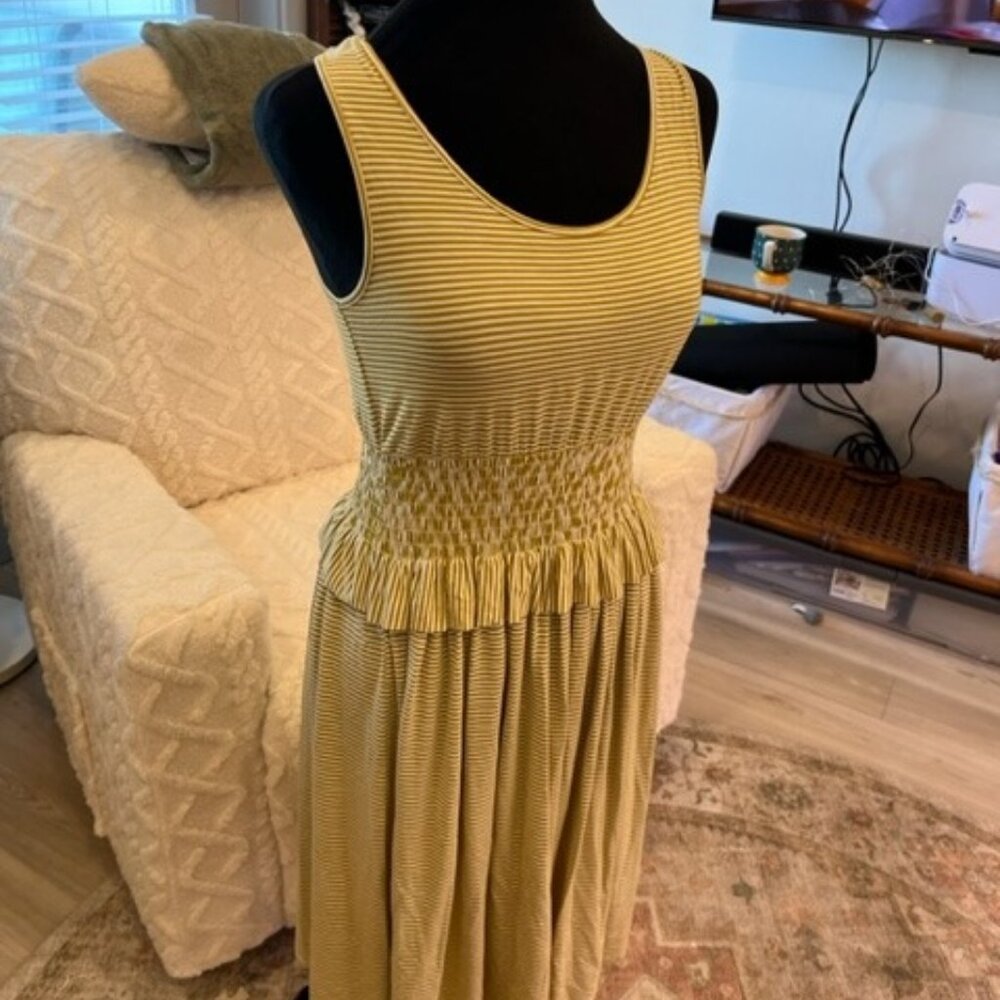 Pin Striped Green Dress